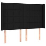 vidaXL Sommier à lattes de lit matelas et LED Noir 140x190 cm Tissu