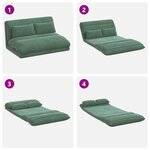 vidaXL Fauteuil de sol ajustable Vert Mer Velours