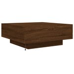 vidaXL Table basse avec lumières LED chêne marron 80x80x31 cm