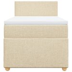 vidaXL Sommier à lattes de lit et matelas Crème 90x190 cm Tissu