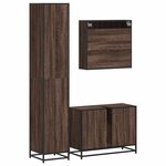 vidaXL Ensemble de meubles de salle de bain 3 Pièces Chêne marron