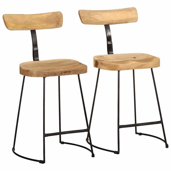 vidaXL Tabourets de bar lot de 2 49x43x79 cm bois de manguier massif