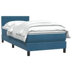 vidaXL Sommier à lattes de lit et matelas bleu foncé 90x210 cm velours