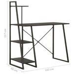 vidaXL Bureau avec étagère Noir 102x50x117 cm