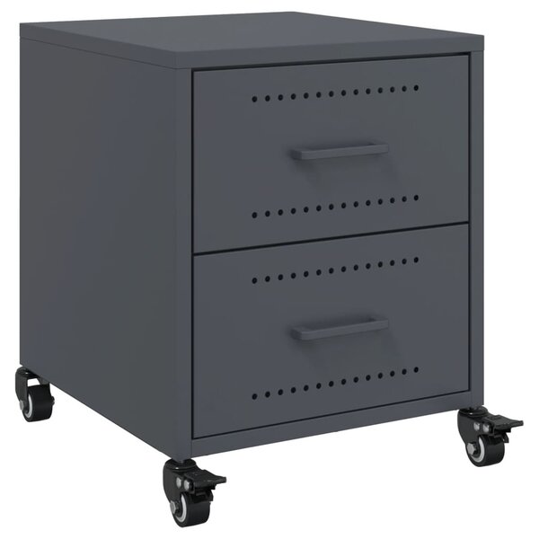 vidaXL Table de chevet anthracite 36x39x43 5 cm acier