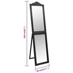 vidaXL Miroir sur pied Noir 40x160 cm