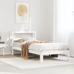 vidaXL Cadre de lit avec tête de lit sans matelas blanc 75x190 cm