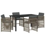 vidaXL Ensemble de salle à manger pour jardin 5 Pièces Gris polyrotin