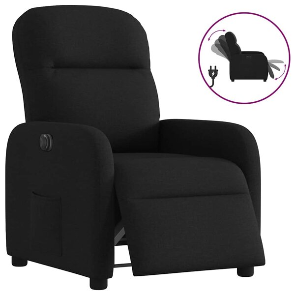 vidaXL Fauteuil inclinable électrique Noir Tissu