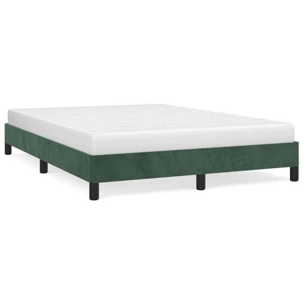 vidaXL Cadre de lit Vert foncé 140x200 cm Velours