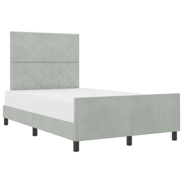Cadre de lit vidaXL Gris clair 120x200 cm Velours