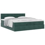 vidaXL Cadre de lit ottoman avec matelas vert foncé 200x200 cm velours