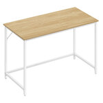 Bureau table poste de travail 120 x 60 x 75 cm pour bureau salon chambre assemblage simple métal style industriel marron 12_0004670