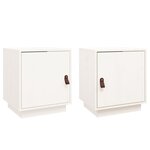vidaXL Tables de chevet 2 Pièces Blanc 40x34x45 cm Bois de pin massif