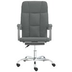 vidaXL Fauteuil inclinable de bureau Gris foncé Tissu