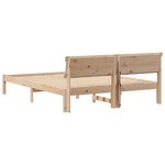 vidaXL Cadre de lit avec tête de lit Marron 140 x 200 cm Pin massif