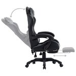vidaXL Fauteuil de jeux vidéo avec repose-pied Gris et noir Similicuir