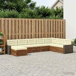 vidaXL Ensemble de canapés d'extérieur 8 Pièces Naturel et Crème