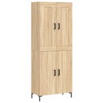 vidaXL Buffet haut Chêne sonoma 69 5x34x180 cm Bois d'ingénierie