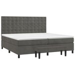 vidaXL Sommier à lattes de lit et matelas Gris foncé 200x200cm Velours