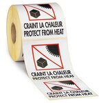 Étiquette d'expédition craint la chaleur protect from heat 90x100 mm (lot de 1000)