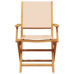vidaXL Chaises de jardin pliantes lot de 6 beige tissu et bois massif