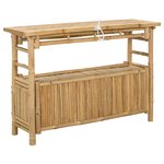 vidaXL Table console avec étagère Naturel 110 x 35 x 75 cm Bambou