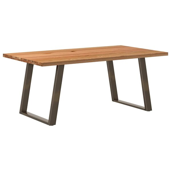 vidaXL Table à manger marron clair bois de chêne massif rectangulaire