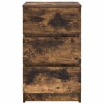 vidaXL Tables de chevet avec 3 tiroirs 2 Pièces chêne fumé 39x35x65 cm