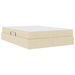 vidaXL Lit avec rangement et matelas Crème 140 x 190 cm Polyester