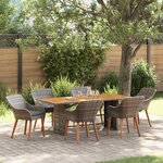 vidaXL Ensemble de salle à manger pour jardin 7 Pièces Gris polyrotin