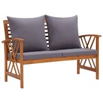 vidaXL Salon de jardin 5 Pièces avec coussins Bois d'acacia solide