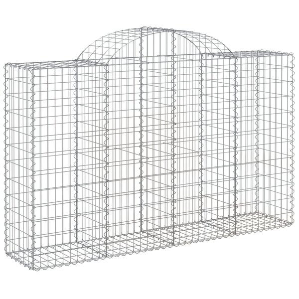 vidaXL Panier de gabions arqué 200x50x120/140 cm Fer galvanisé