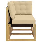 vidaXL Canapé d’extérieur milieu et coin avec coussin 2 Pièce Blanc