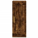 vidaXL Buffet haut Chêne fumé 34 5x34x180 cm Bois d'ingénierie
