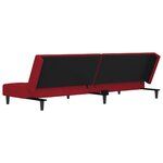 vidaXL Canapé-lit à 2 places et deux oreillers Rouge bordeaux Velours