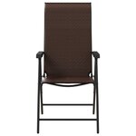 vidaXL Chaises pliables de jardin lot de 8 marron résine tressée