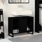 vidaXL Vanité en chêne noir Chêne noir MDF Moyen Vanité salle de bain