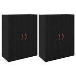 vidaXL Armoire Murale Montage mural 2 Pièces Chêne noir 69 5 x 34 x 90 cm