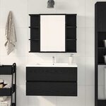 vidaXL Armoire Miroir Chêne noir 80 x 20.5 x 64 cm Bois d'ingénierie