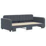 vidaXL Lit de jour avec gigogne sans matelas gris foncé 90x190 cm
