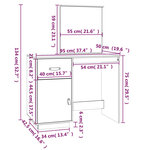 vidaXL Coiffeuse Blanc 95x50x134 cm Bois de pin massif
