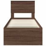 vidaXL Cadre de lit avec tête de lit Chêne brun 75 x 190 cm Pin massif