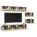 vidaXL Meubles TV 8 Pièces Chêne sonoma Bois d'ingénierie