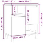 vidaXL Buffet Blanc 60x35x70 cm Bois d'ingénierie