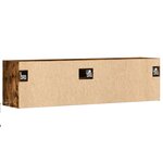 vidaXL Meuble TV mural avec lumières LED chêne fumé 140x31x38 cm