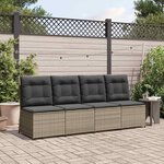 vidaXL Canapé de jardin avec coussin Gris Poly rotin