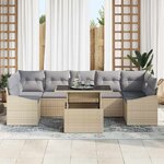 vidaXL Ensemble de canapé de jardin 8 Pièces beige et gris clair