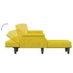 vidaXL Canapé-lit en forme de L jaune 271x140x70 cm velours