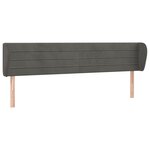 vidaXL Tête de lit avec oreilles Gris foncé 163x23x78/88 cm Velours